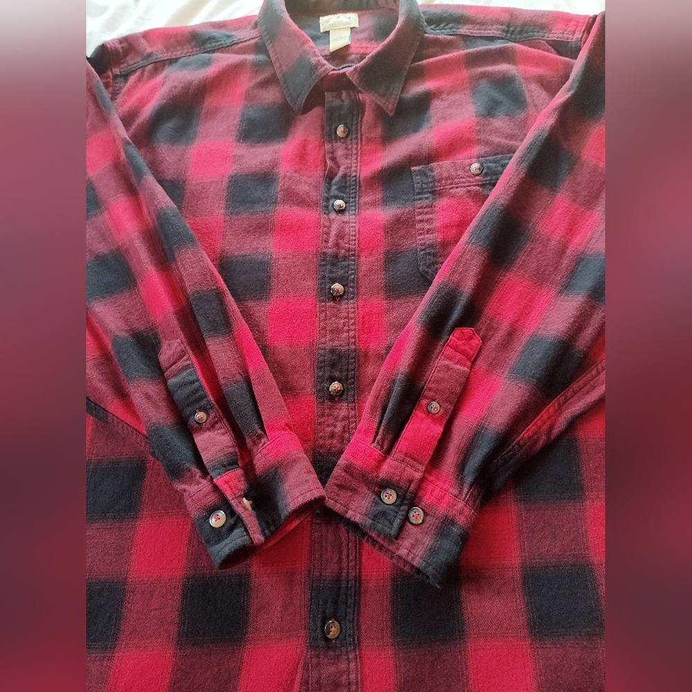 BLUE MOUNTAIN Men's Button Up Flannel Shirt. Size 3XL.  Long Sleeves.